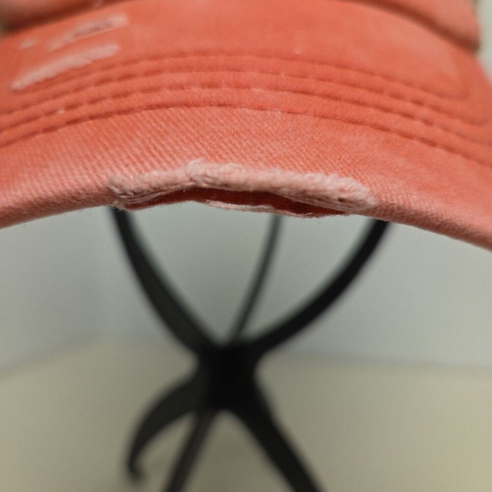 C.C Distressed Womens Criss Cross High Bun Ponytail Adjust Pink Baseball Cap Hat - Picture 10 of 11
